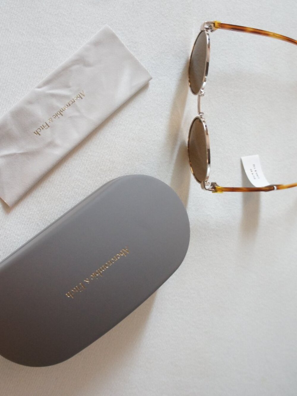 Aberombie & Fitch 51mm Oval Sunglasses Gold Amber Brown NWT - Picture 11 of 12